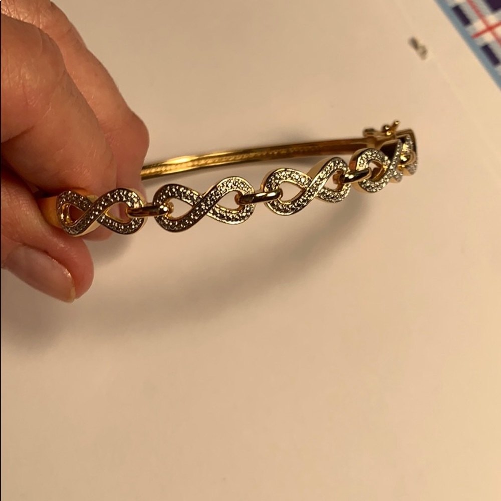Infinity Gold/Silver Bangle - Picture 2 of 8
